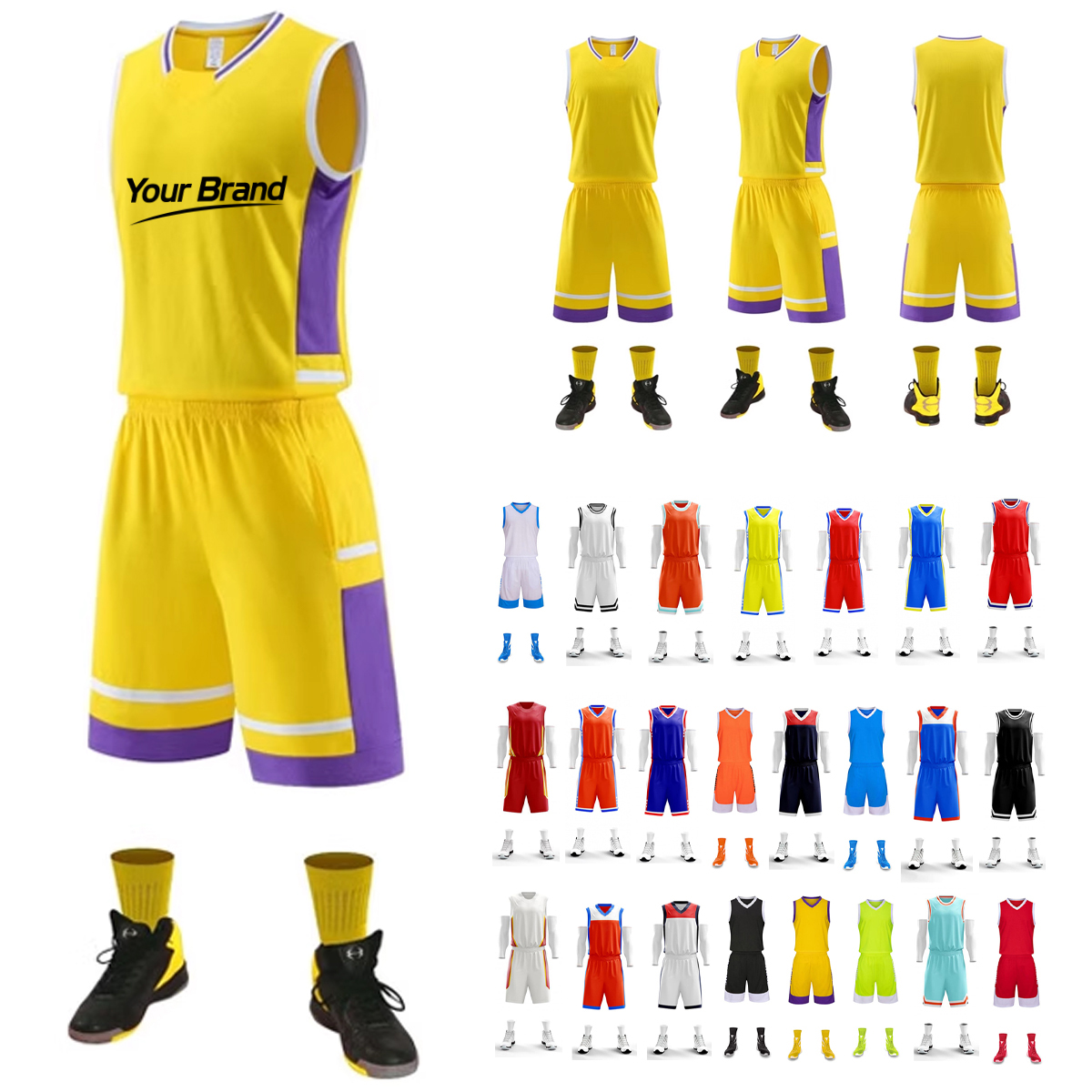 Moisture-Wicking Mesh Basketball Jersey Uniform Set