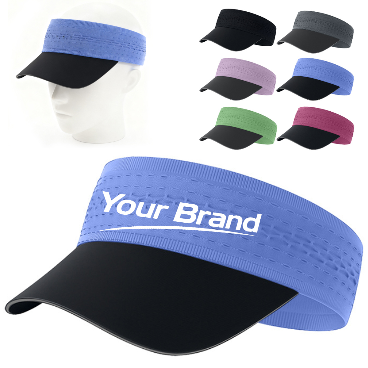 Quick-Dry Moisture-Wicking Sports Headband Sun Visor Cap