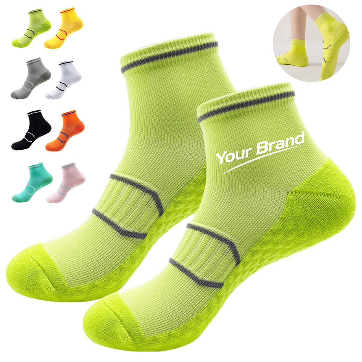 Cushioned Moisture-Wicking Arch Support Running Ankle Socks