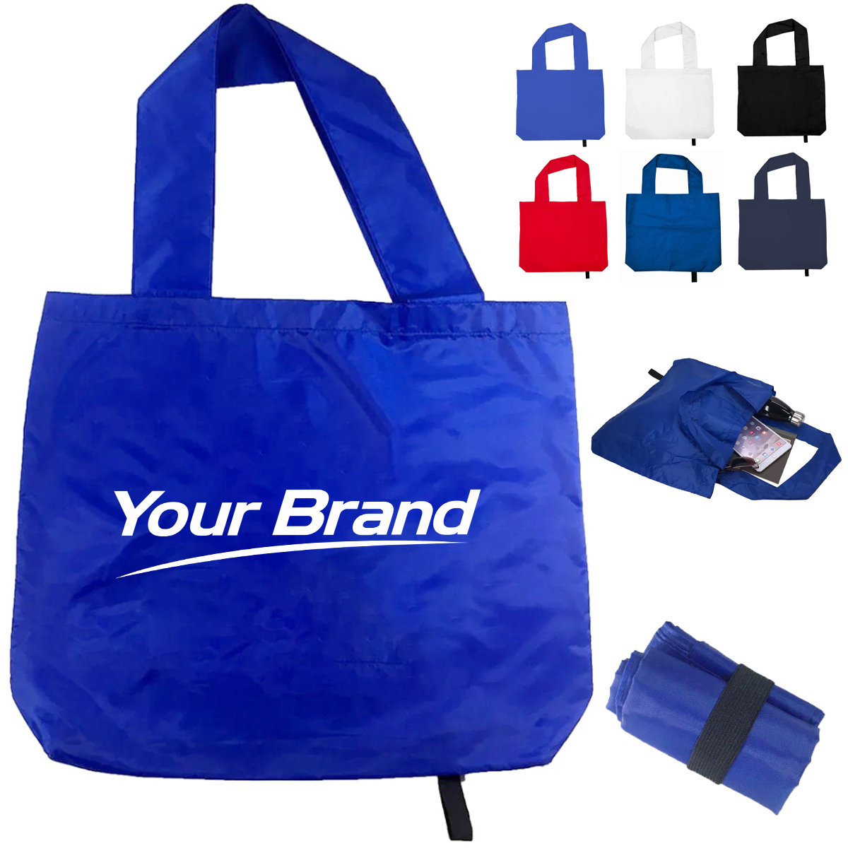 Foldable Nylon Tote Bag with Carry Handles