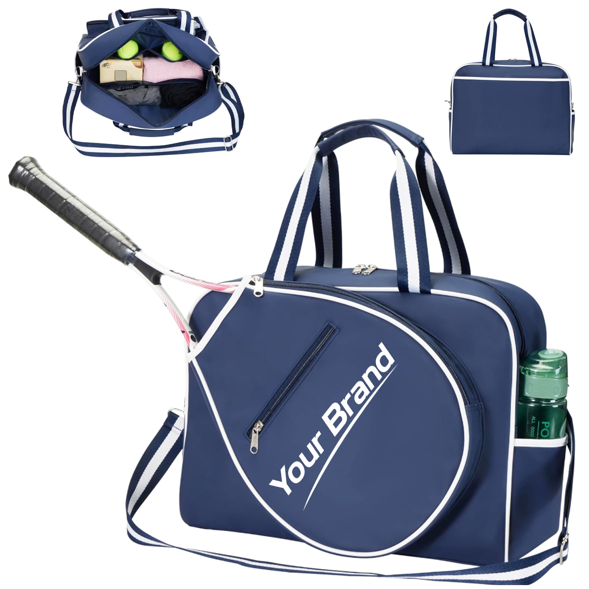ennis Tote Bag with Racket Pocket and Side Holder