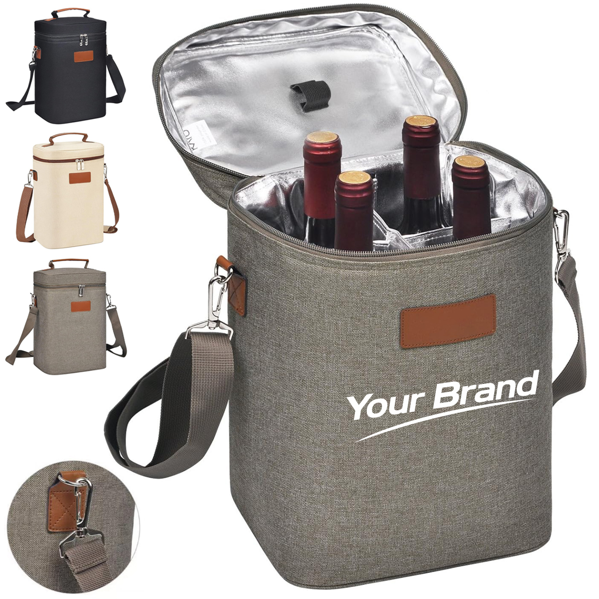 Vertical Insulated Cooler Tote with Leakproof Liner