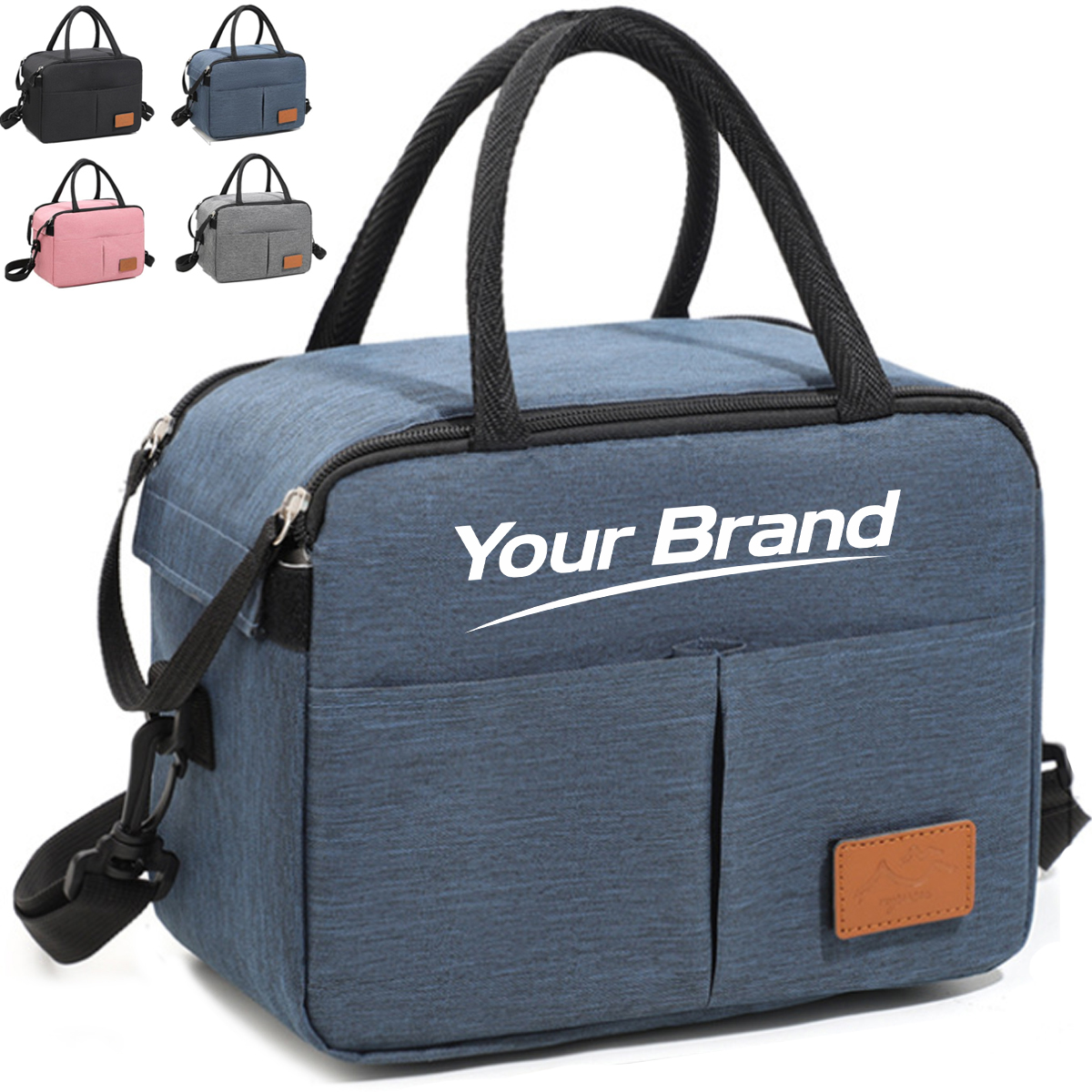 Double Layer Insulated Lunch Tote with Shoulder Strap