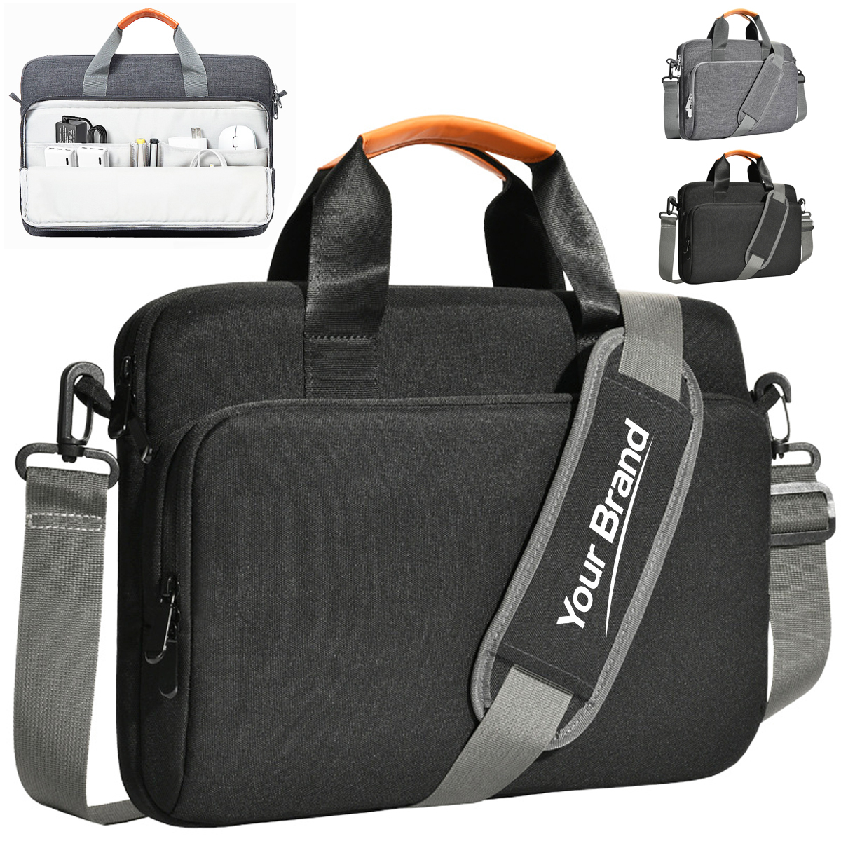 15 Inch Oxford Laptop Briefcase with Dual Handle and Strap