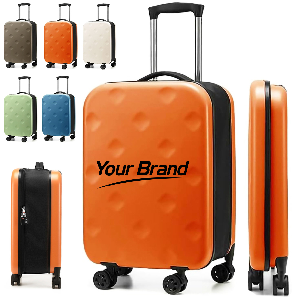 20 Inch Foldable Rolling Suitcase with Spinner Wheels