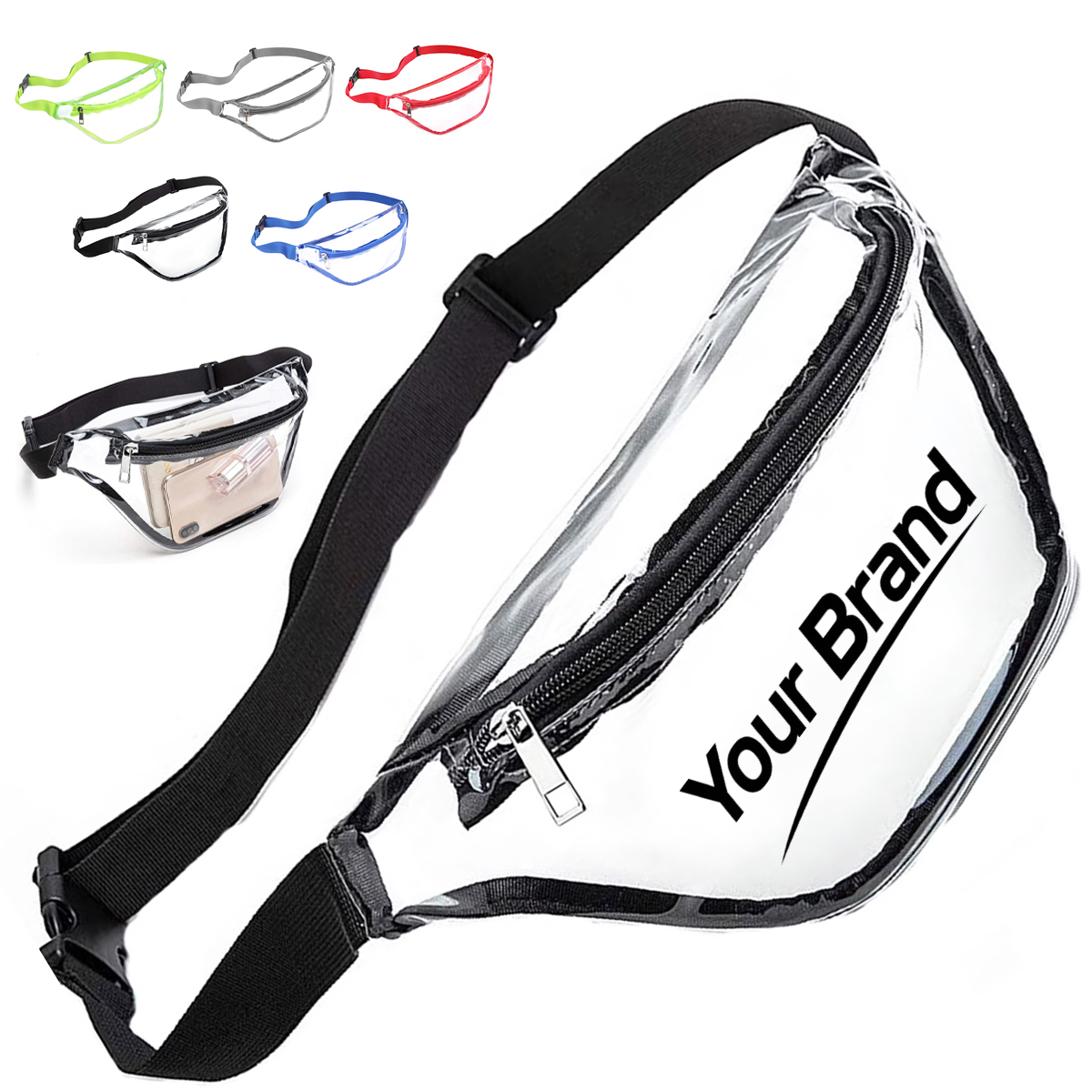 Stadium Approved Clear PVC Security Fanny Pack Waist Bag