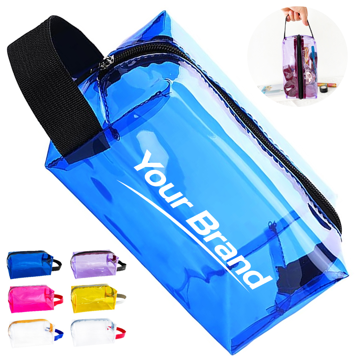 Clear PVC Waterproof Travel Cosmetic Toiletry Bag