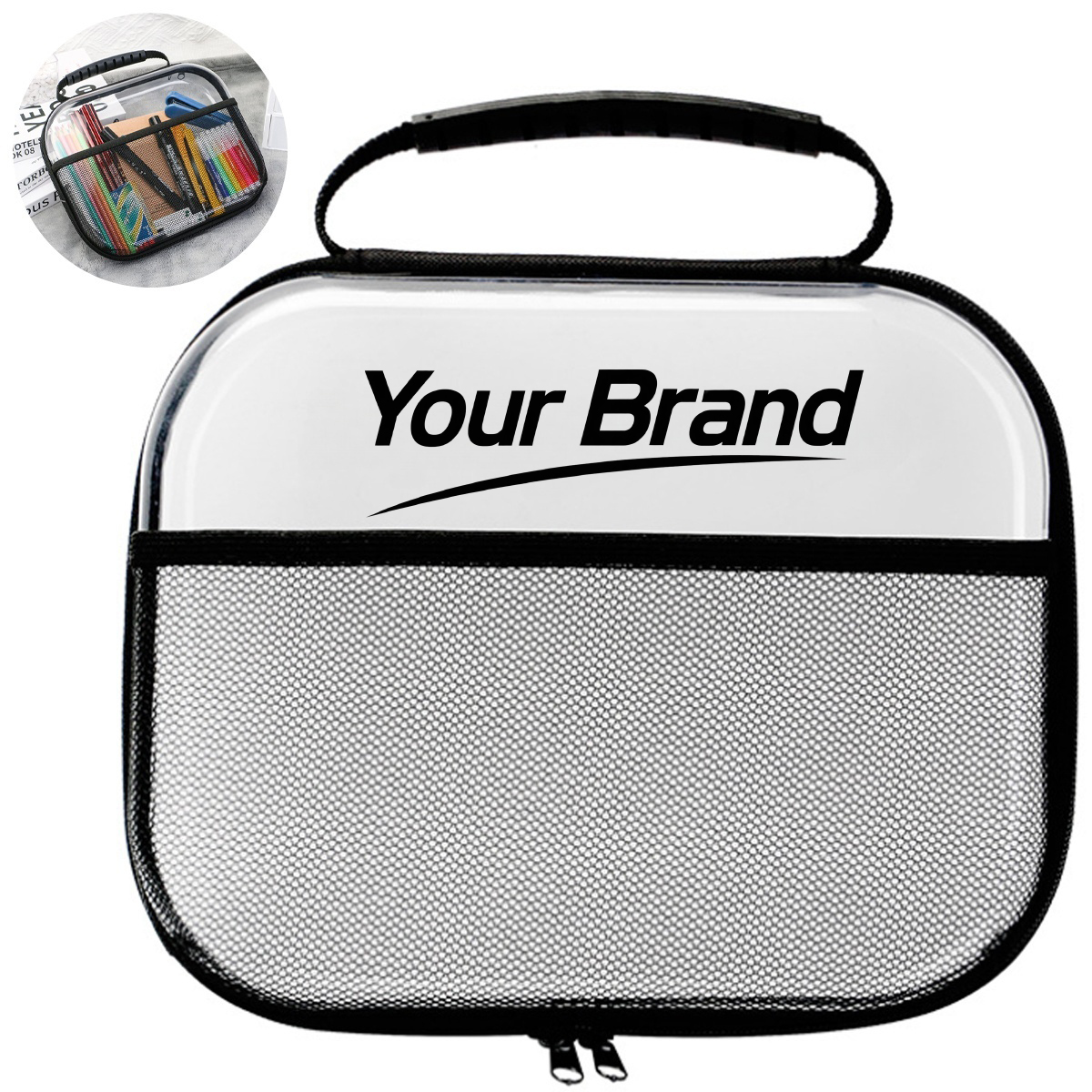 Clear Zippered Transparent Travel Cosmetic Toiletry Bag