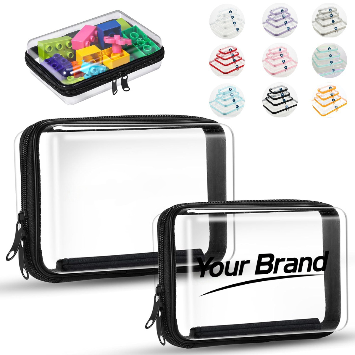 Clear Zippered PVC Travel Cosmetic Storage Bag