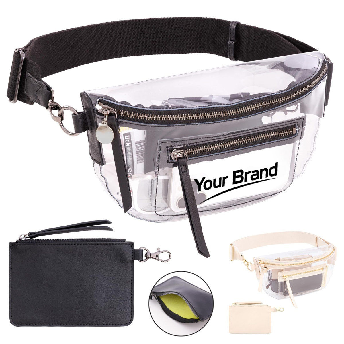 Stadium Approved Clear PVC Fanny Pack With Privacy Pouch