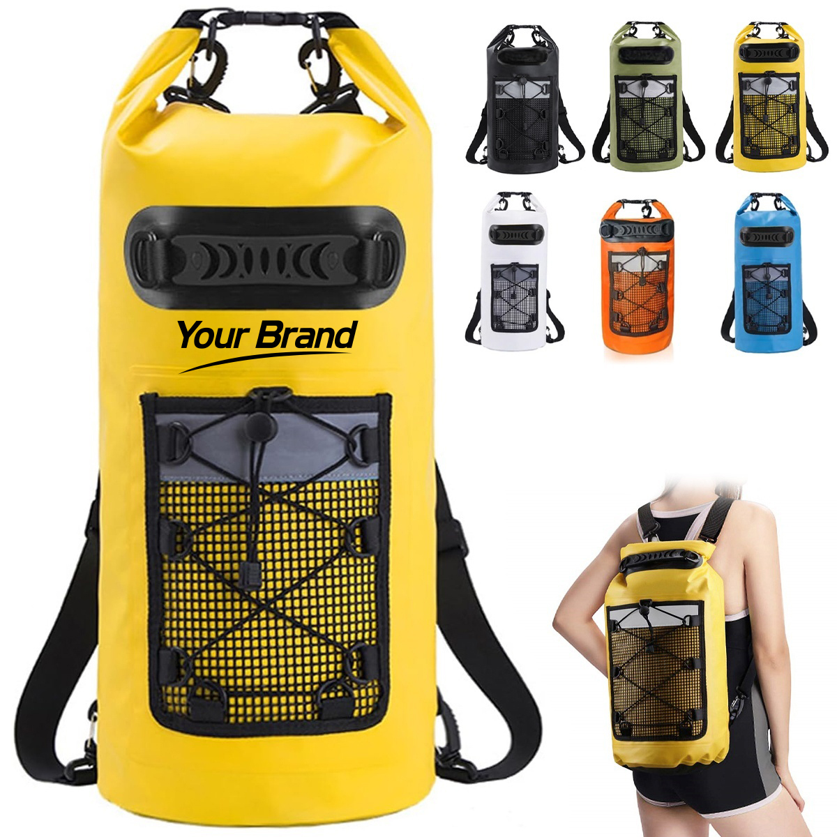 Waterproof Floating Dry Bag With Front Mesh Pocket