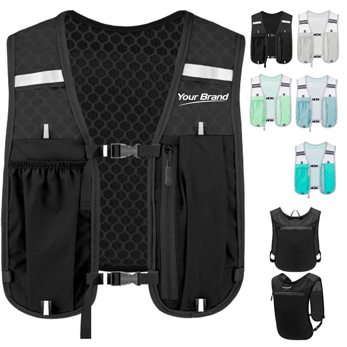Reflective Breathable Mesh Trail Running Hydration Vest