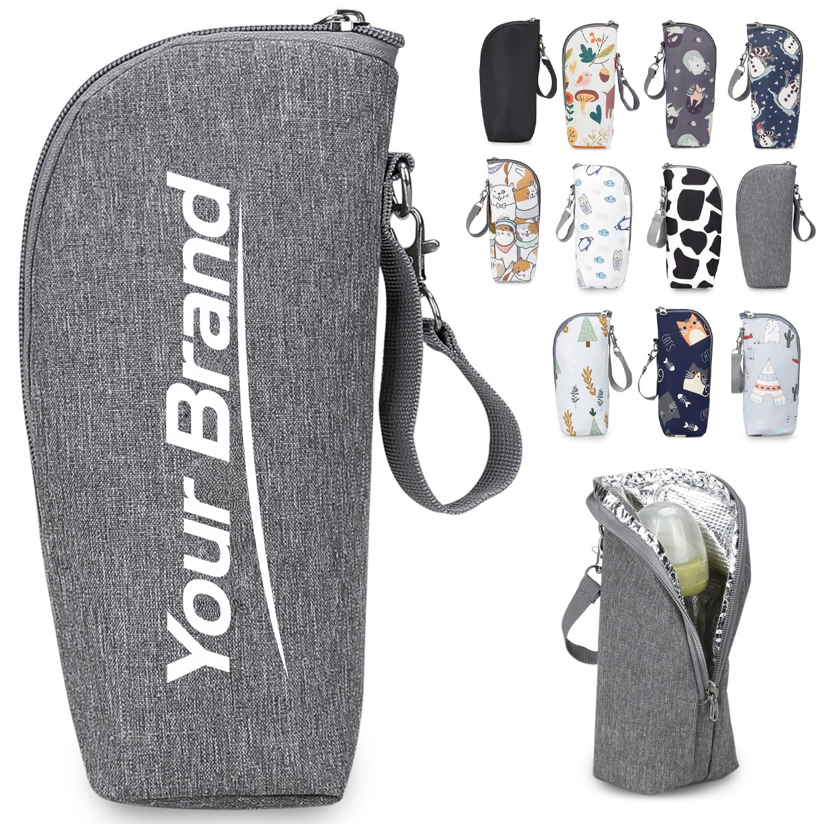 Portable Insulated Single Baby Bottle Cooler Pouch