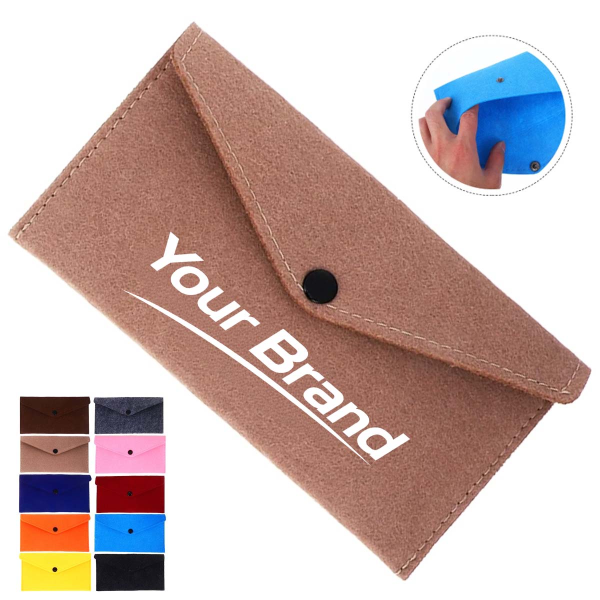 Eco-Friendly Felt Document Envelope Folder With Snap Closure