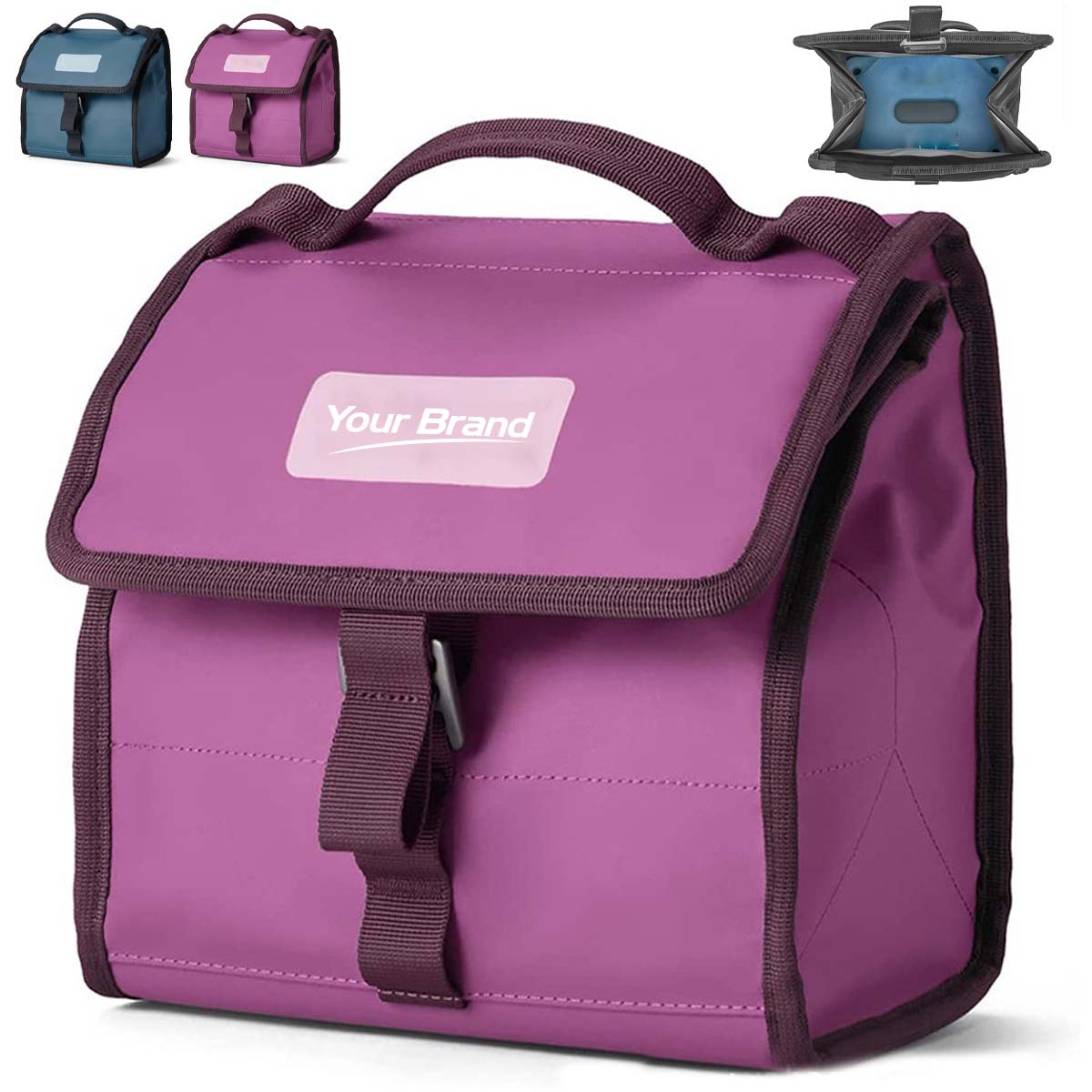 Insulated Thermal Flap Lunch Cooler Bag With Buckle Closure
