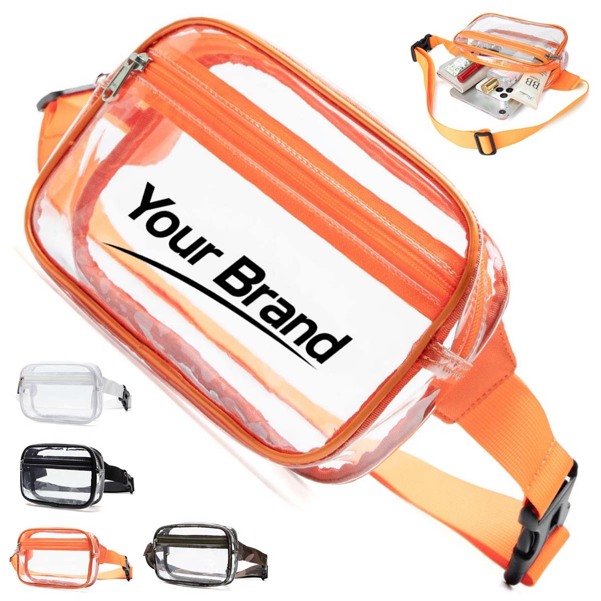 Stadium Approved Clear PVC Security Waist Bag Fanny Pack
