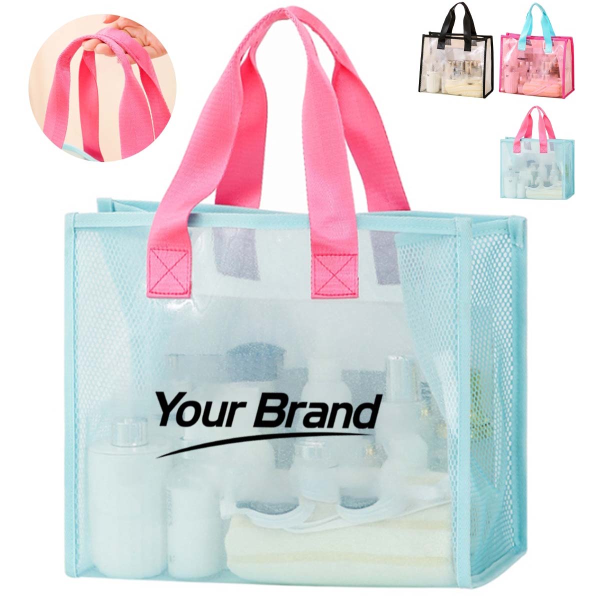 Clear PVC Waterproof Travel Cosmetic Toiletry Beach Tote Bag