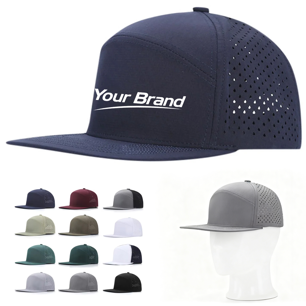 Perforated Performance Snapback Trucker Cap