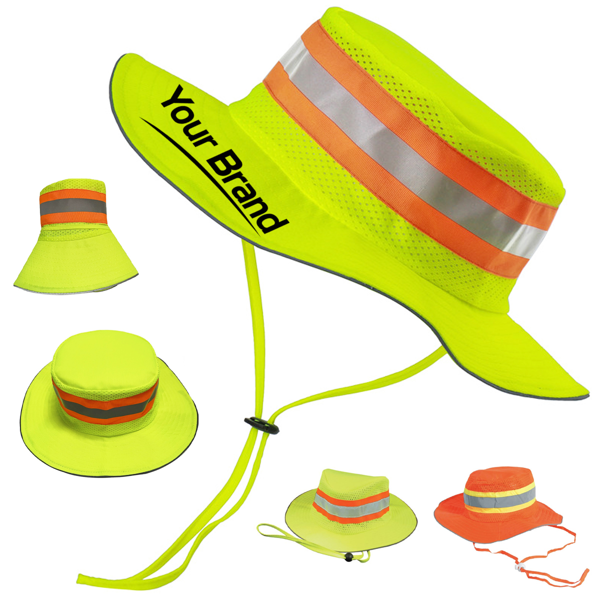 Reflective Wide Brim Outdoor Safety Bucket Hat