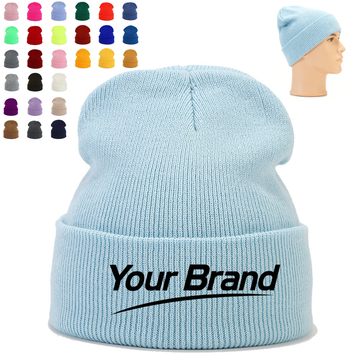 Classic Knit Cuffed Beanie Winter Hat Unisex