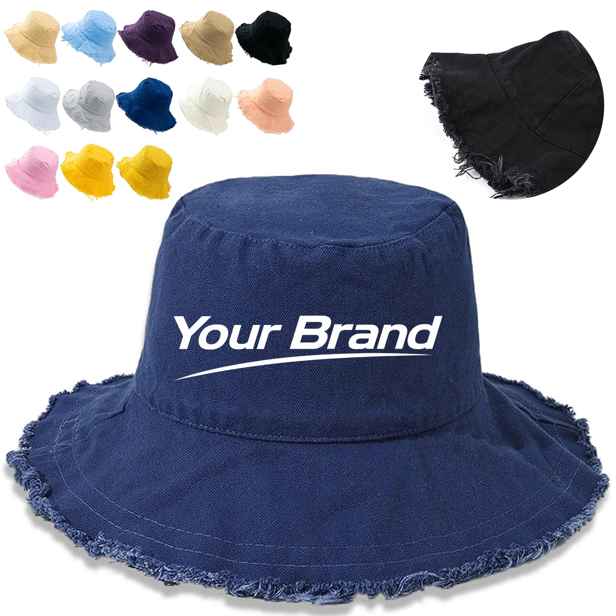 Casual Frayed Edge Bucket Hat Summer Sun