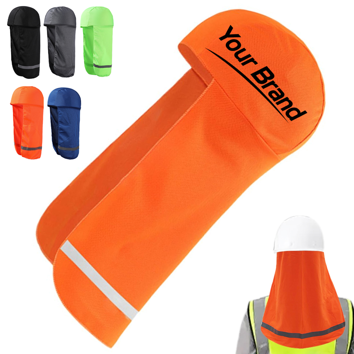 High Visibility Safety Neck Flap Cap For Outdoor Work
