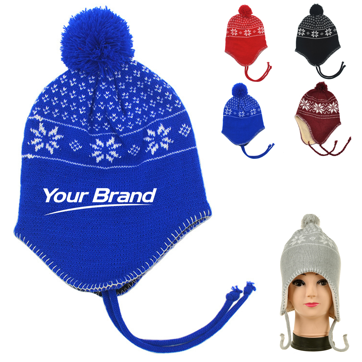 Warm Pom Pom Knit Winter Beanie Hat For Men Women