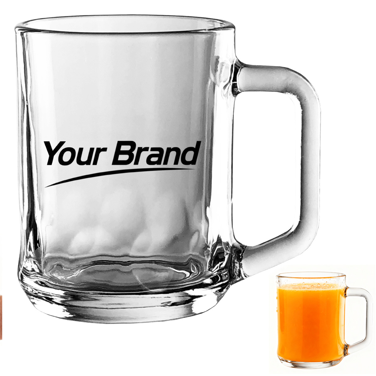 9.5 oz. Clear Glass Coffee Mug with Custom Logo