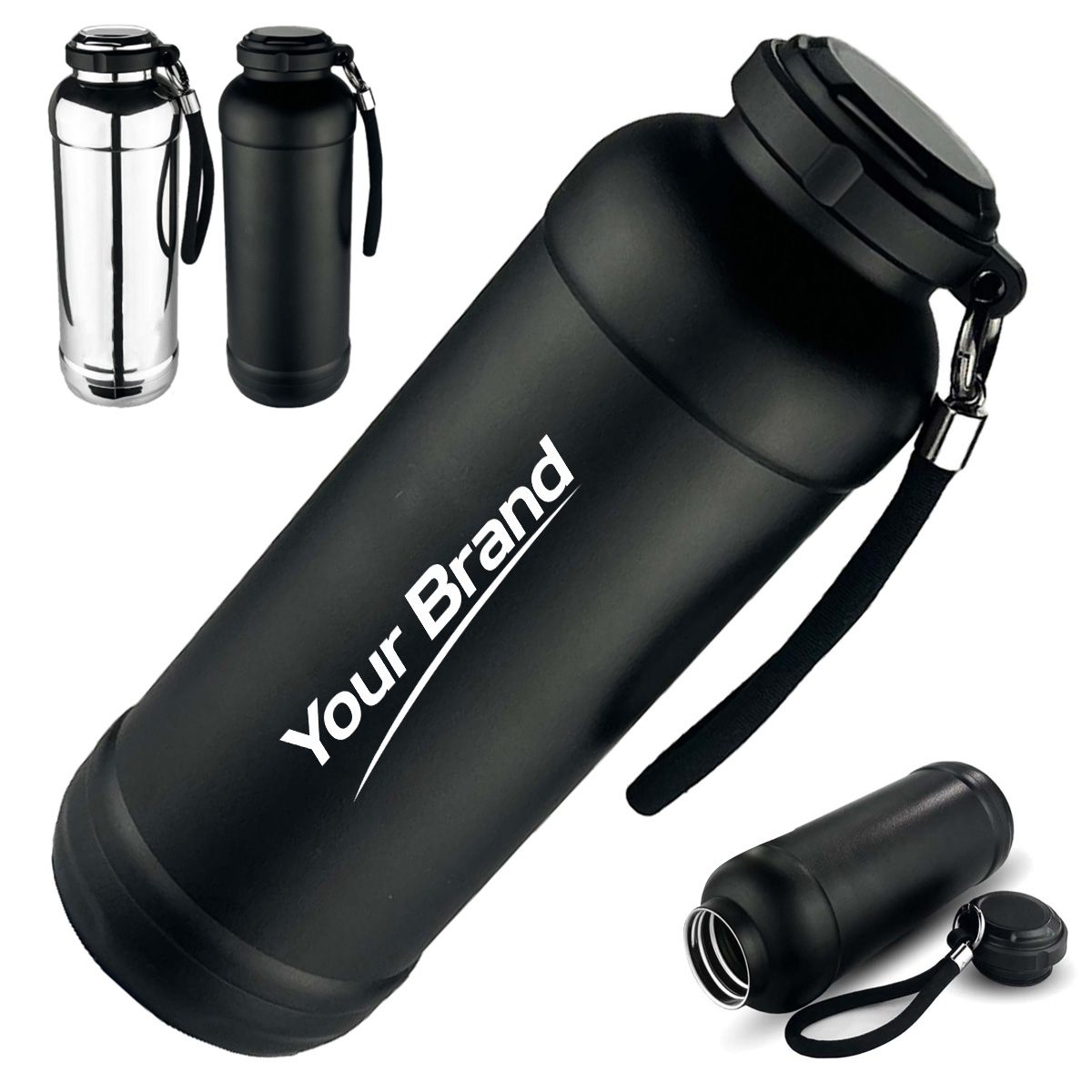 21 oz. Stainless Steel Vacuum Insulated Bottle with Strap