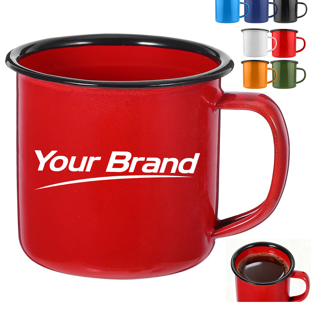 12 oz. Classic Enamel Mug with Retro Design