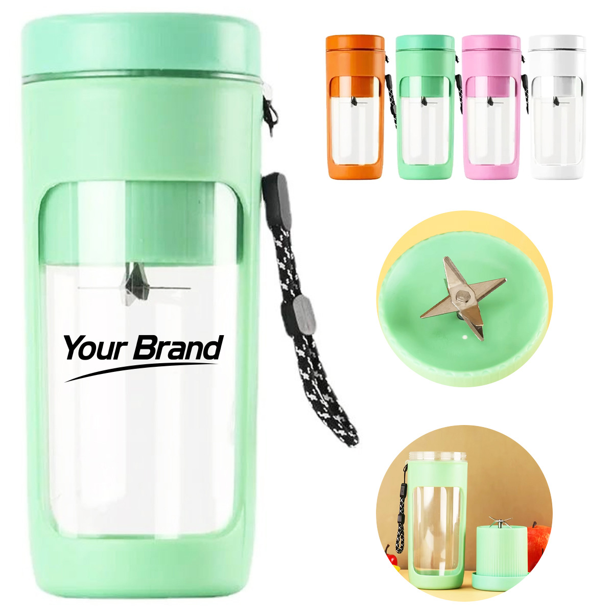 15 oz. Portable Electric Juicer Cup with Strap