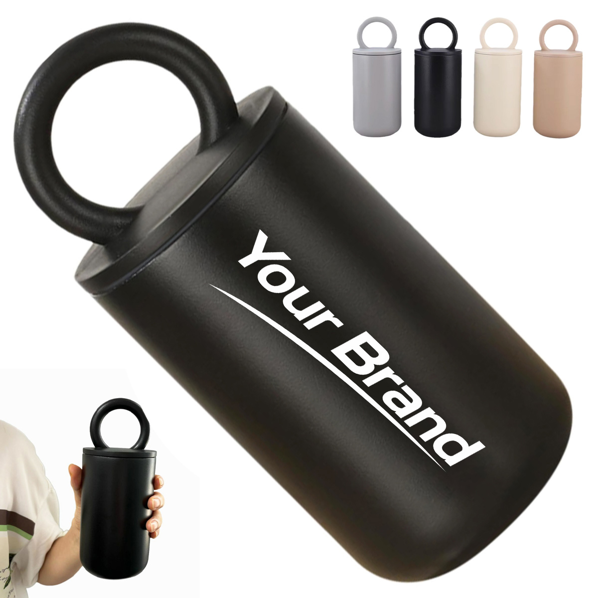 17 oz. Minimalist Travel Mug with Ring Handle Lid