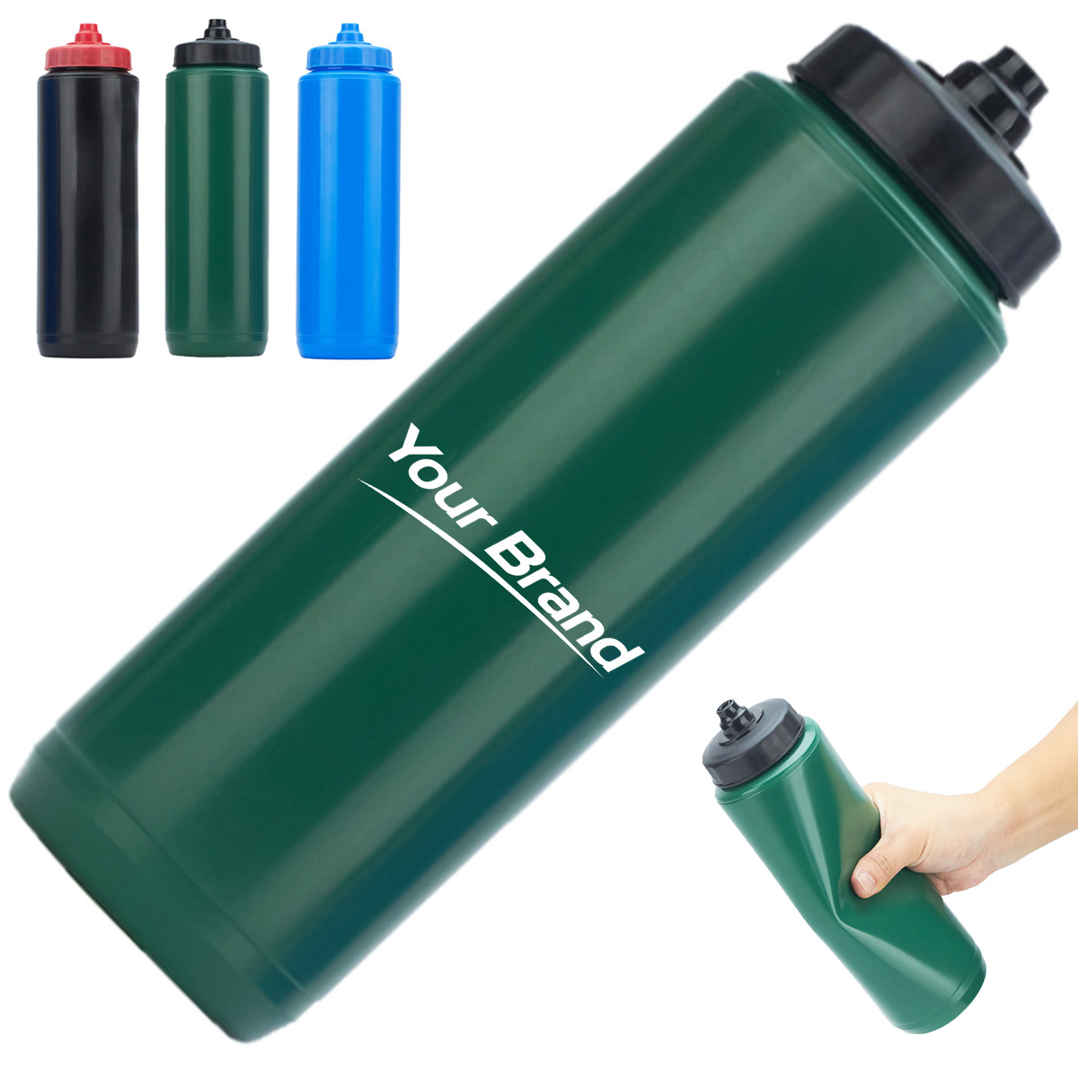 34 oz. Large Sports Water Bottle with Push Cap