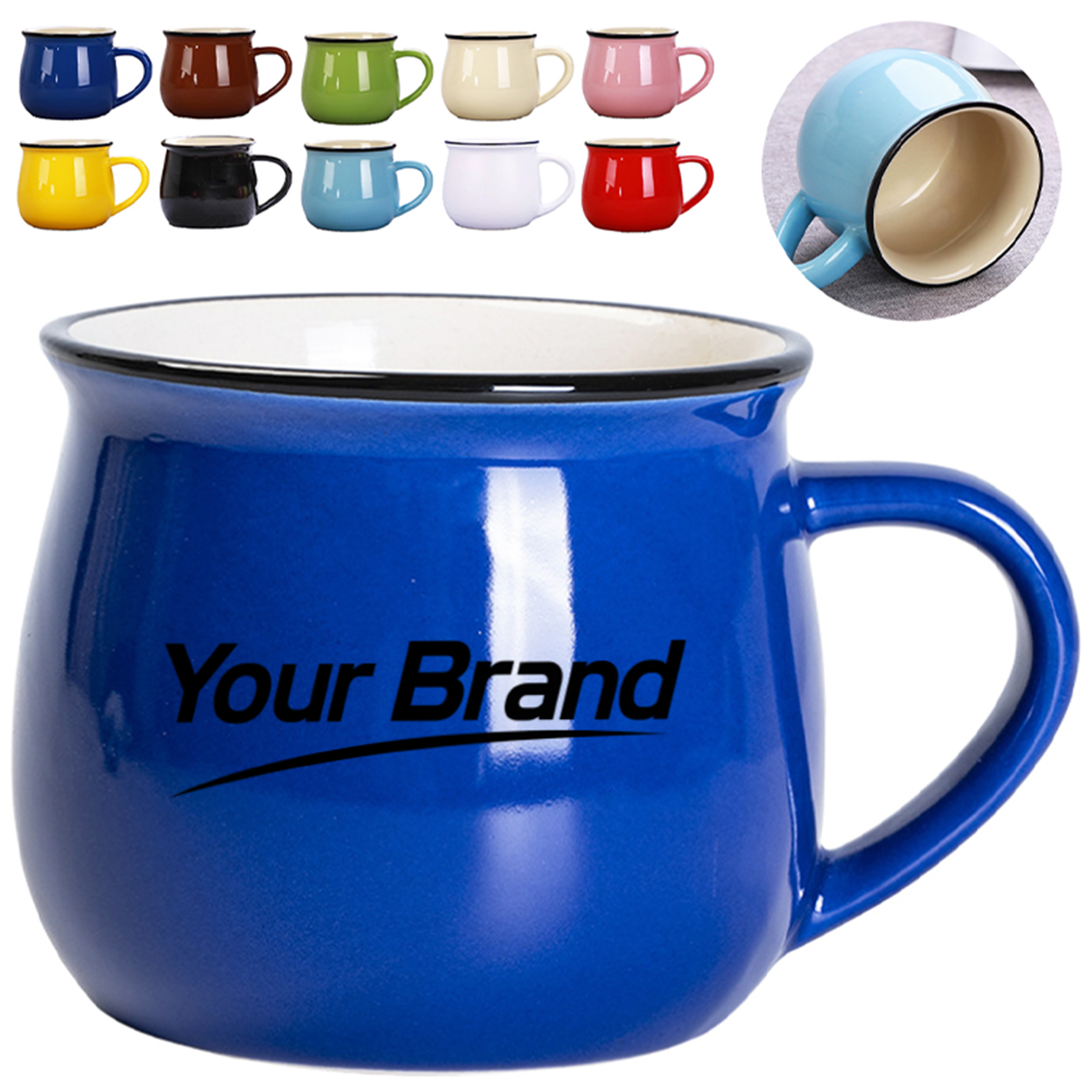 10 oz. Colorful Ceramic Coffee Mug with Custom Logo