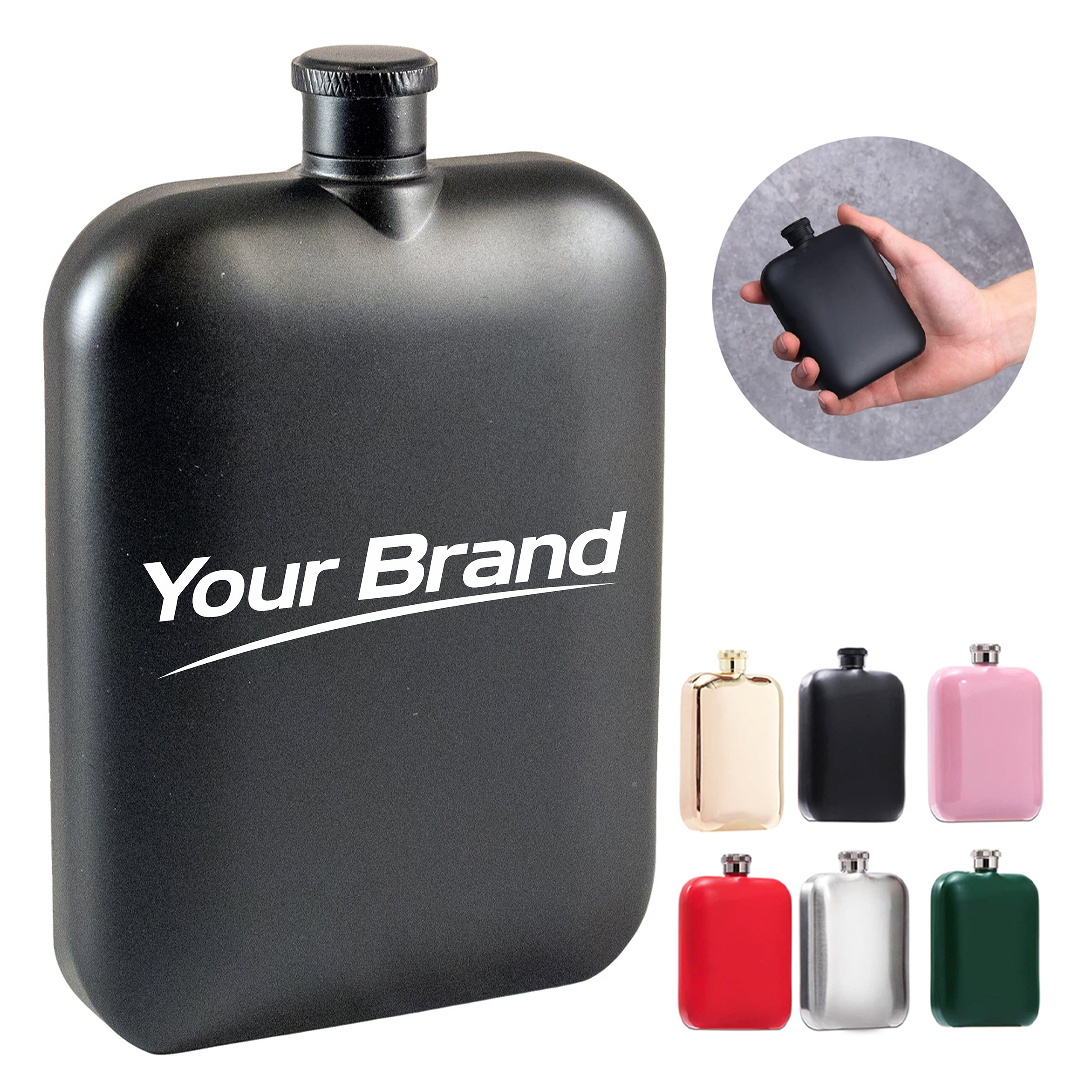 6 oz. Stainless Steel Hip Flask with Custom Logo