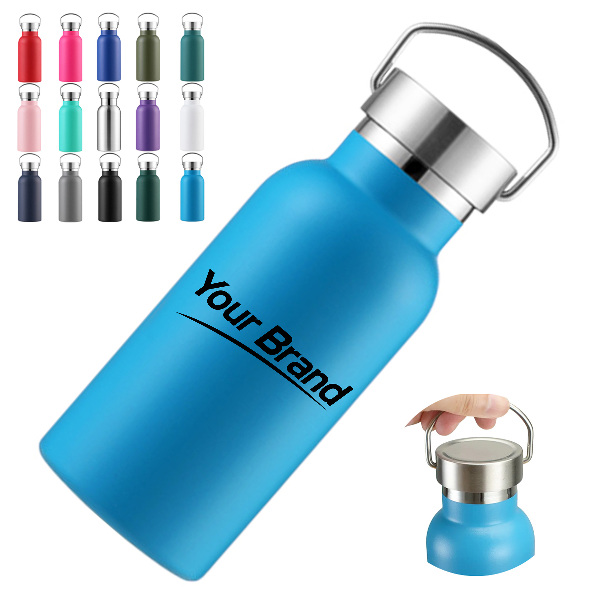 12oz. Stainless Steel Vacuum Insulated Bottle w/ Handle
