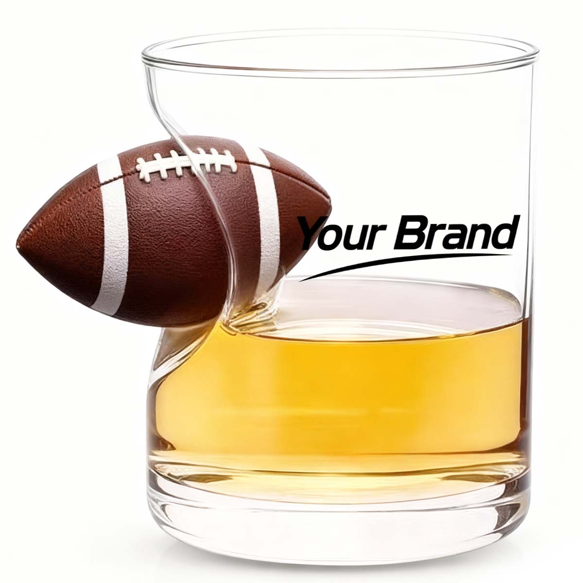 12oz. Embedded Football Glass Cup Creative Sports Drinkware