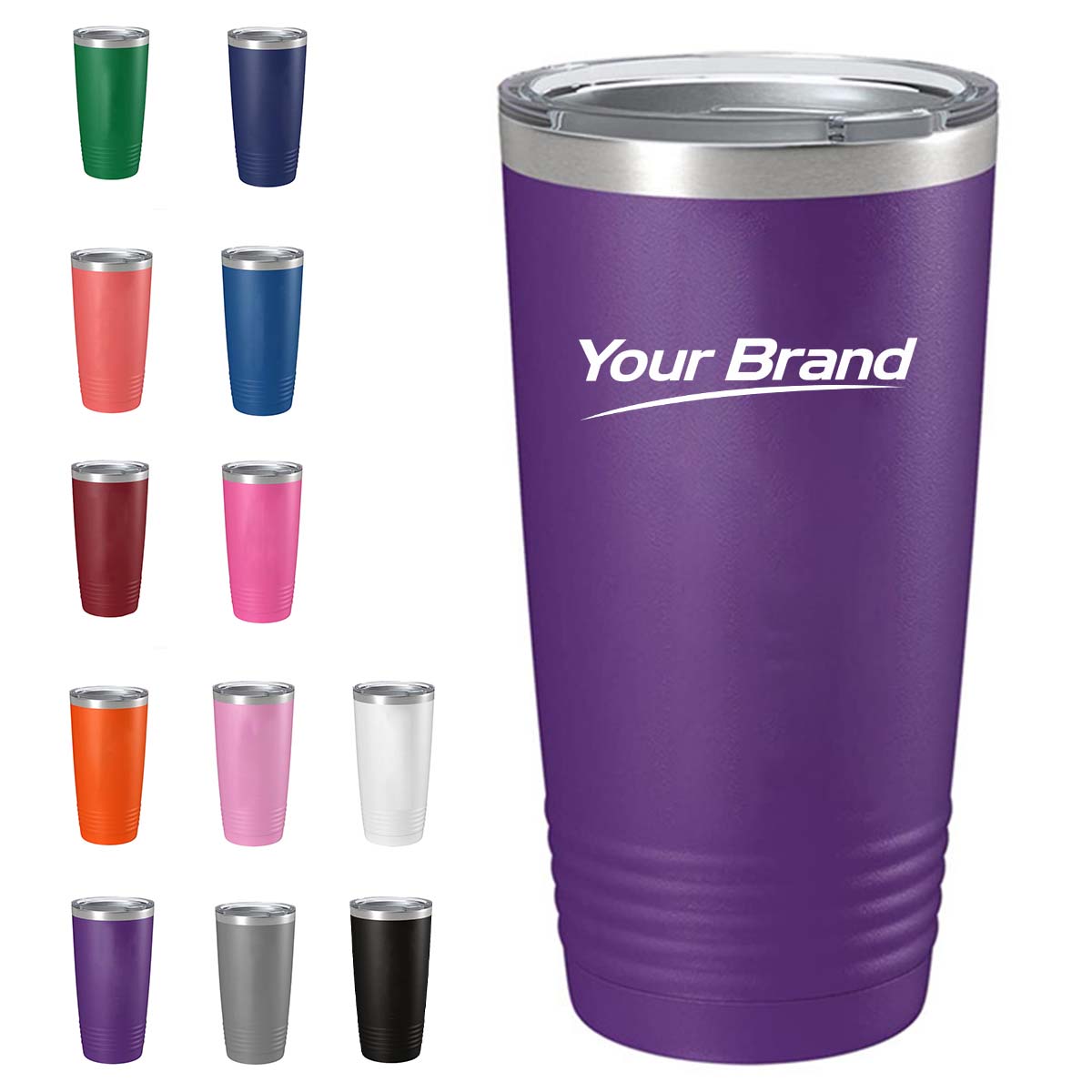 20oz Insulated Stainless Steel Tumbler With Clear Lid