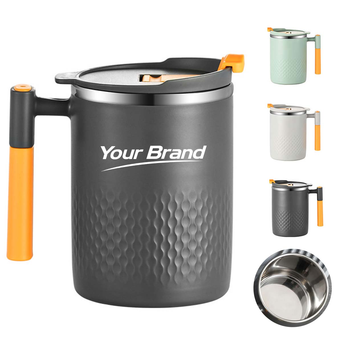15oz Insulated Stainless Steel Coffee Mug With Handle