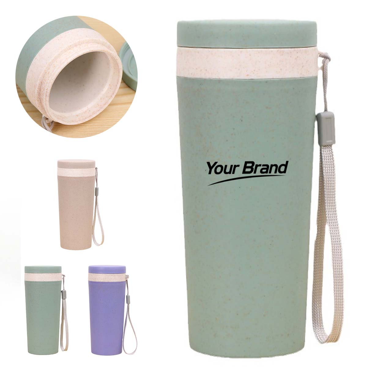 10oz Eco Friendly Wheat Straw Travel Coffee Tumbler