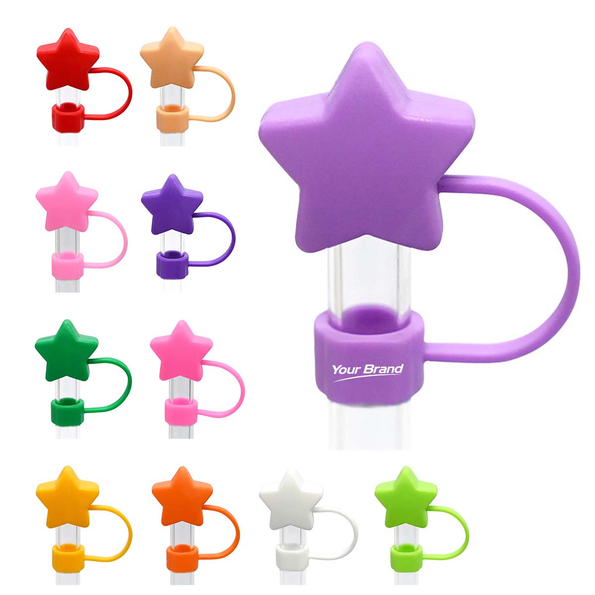 Cute Star Silicone Straw Topper Charm