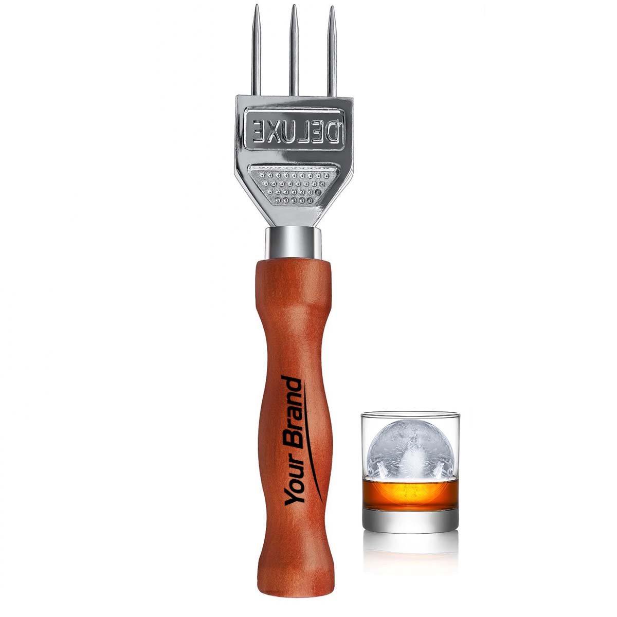 Wood Handle Ice Pick Tool For Cocktail Ice Balls