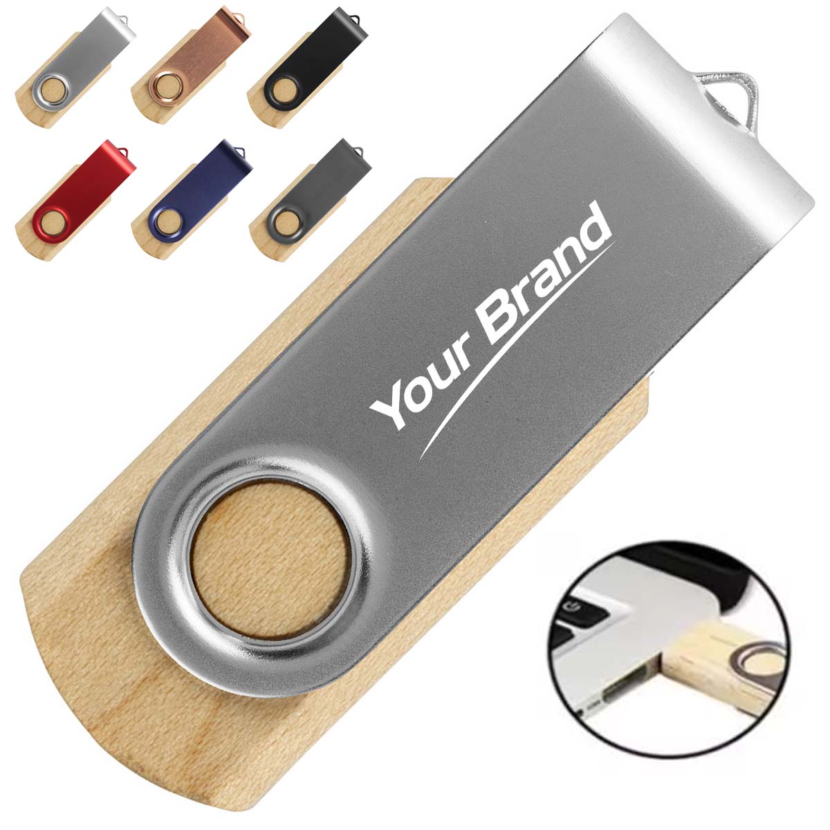 Bamboo Wood USB Flash Drive 16GB with Custom Logo