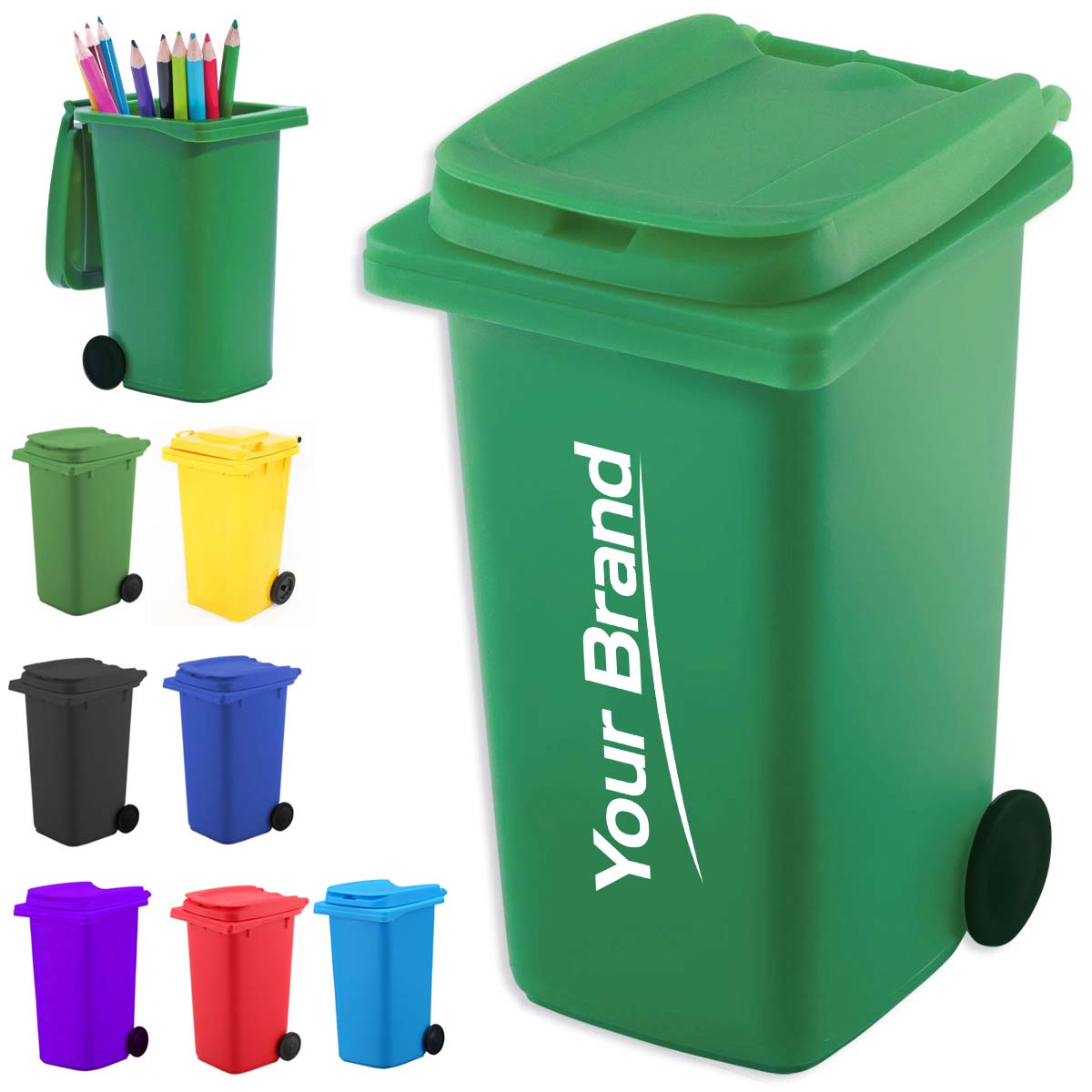 Mini Trash Can Pen Holder with Custom Logo