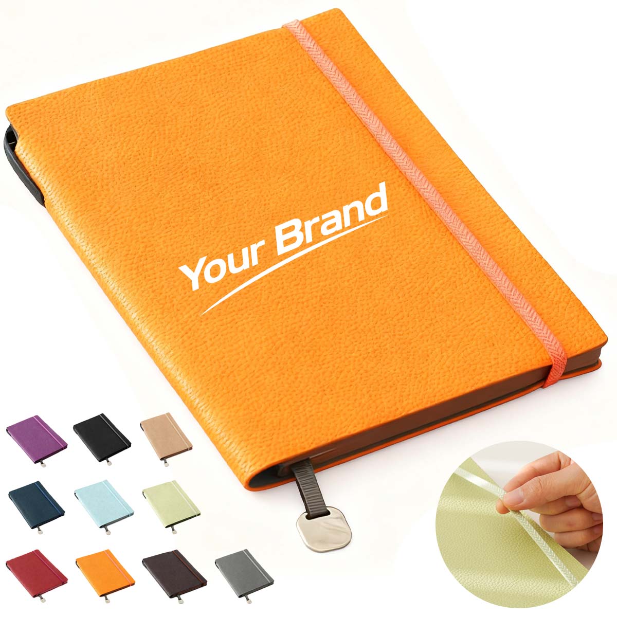 A5 PU Leather Notebook with Elastic Band