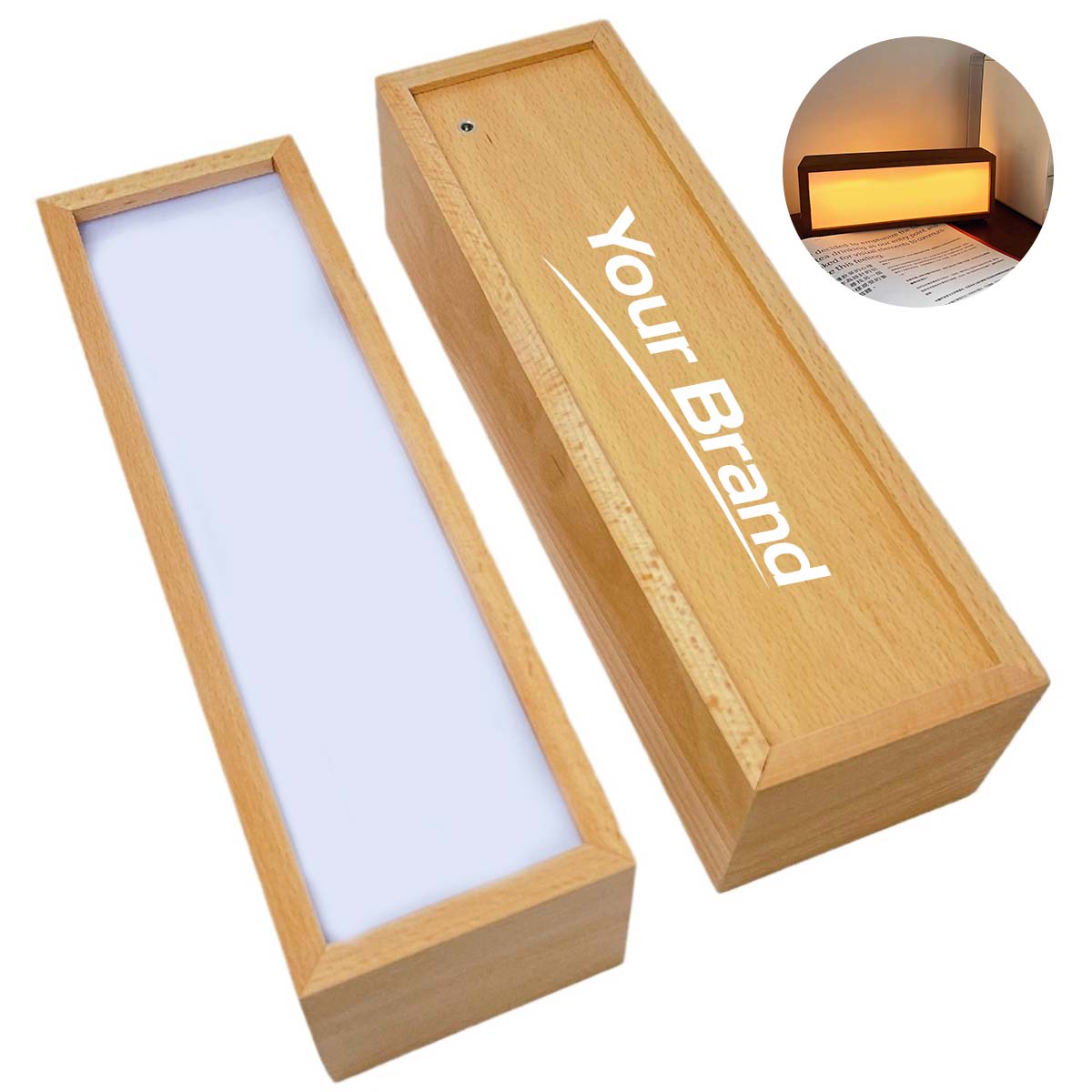 Wooden LED Sign Light Desk Decor for Store or Bar