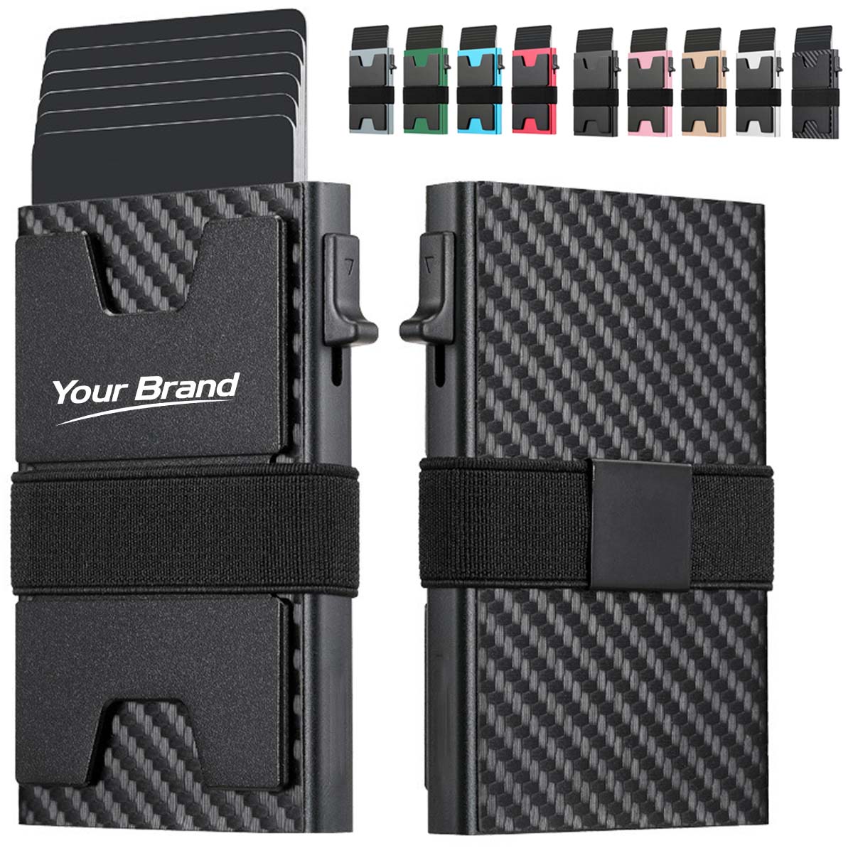 Aluminum RFID Blocking Card Holder with Elastic Money Clip