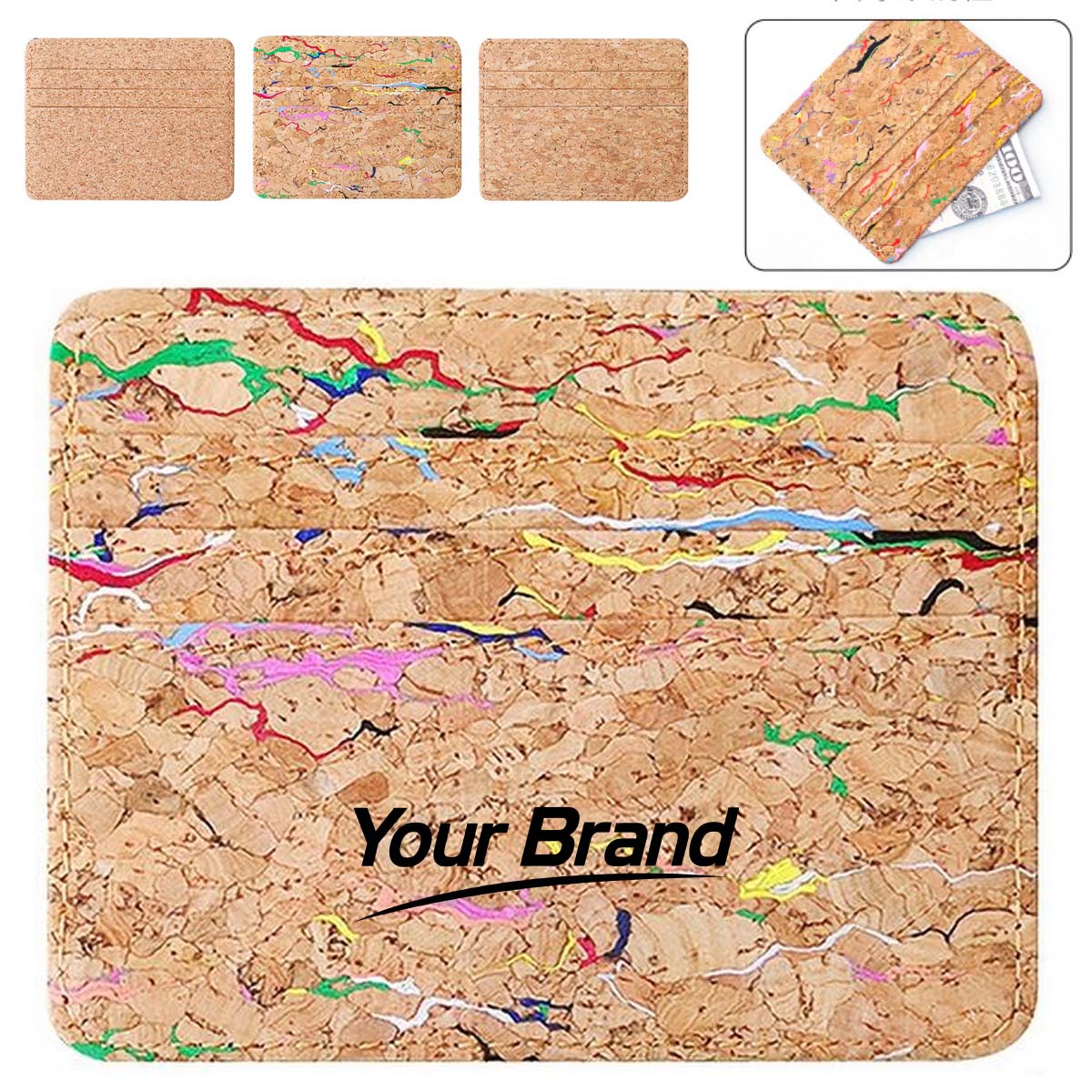 Cork Card Holder with Multiple Slots