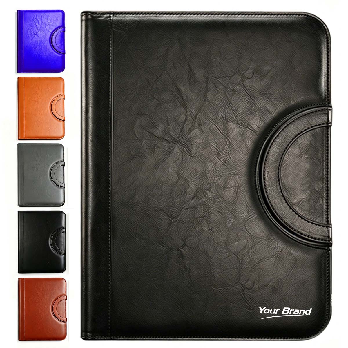 A4 Leather Zipper Portfolio With Calculator