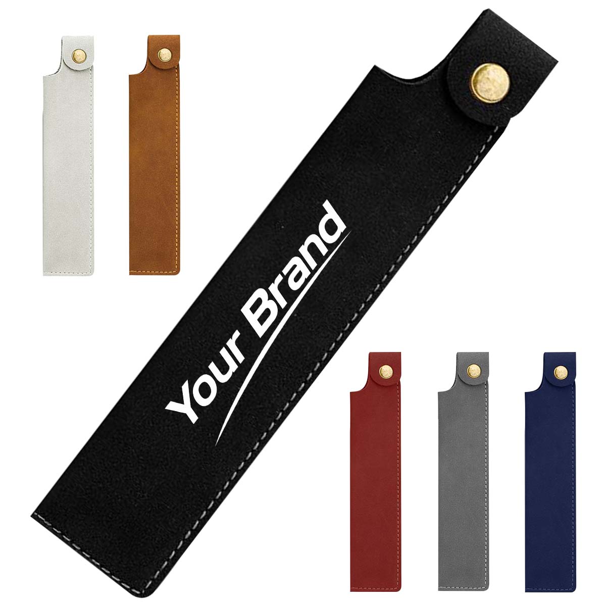 Vintage Frosted PU Leather Thickened Pen Sleeve